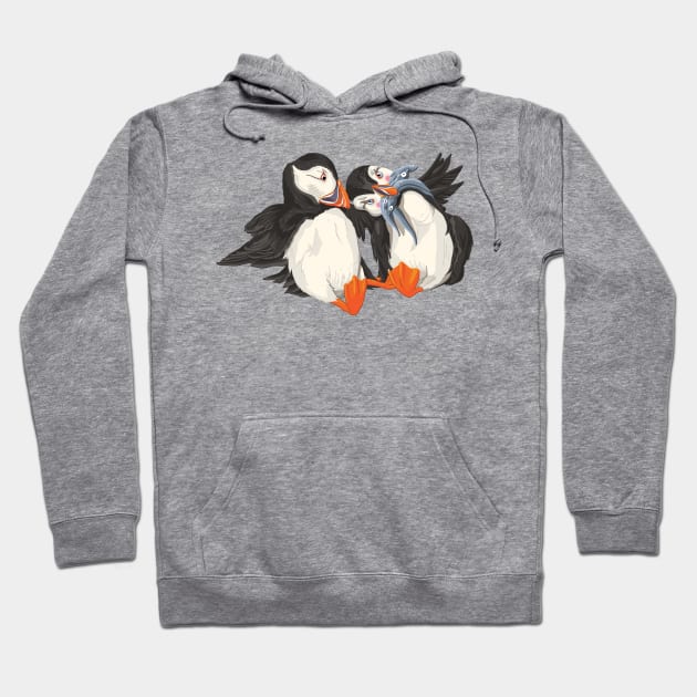 Hugging Puffins Hoodie by foozledesign